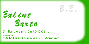 balint barto business card